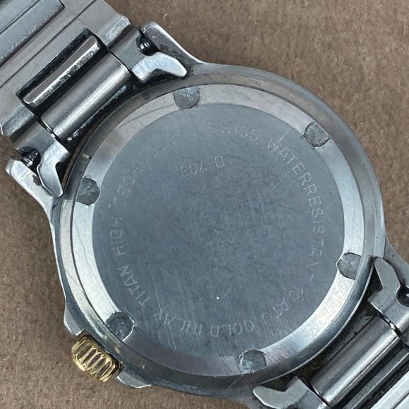 Vintage 2 Tone Gold Inlay Titanium Designer Daniel Mink Watch - Picture 5 of 9